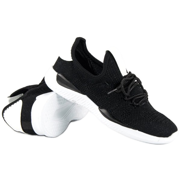 Sport Luftige Slip-on-Sneaker weiß schwarz 2