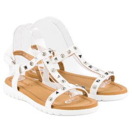 Bestelle Bequeme flache Sandalen weiß 1