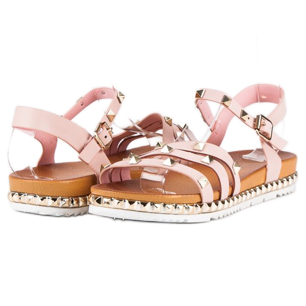 Anesia Paris Rock flache Sandalen rosa 2
