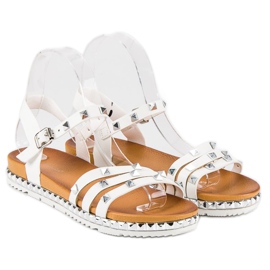 Anesia Paris Rock flache Sandalen weiß 1