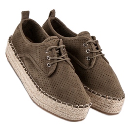 Seastar Durchbrochene Espadrilles auf der Plattform grün 1