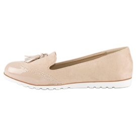 Super Me Beige Slipper mit Fransen 1