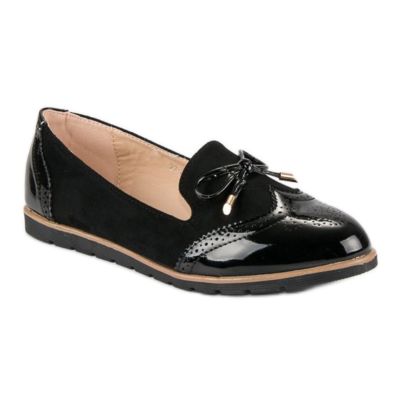 Super Me Lässige schwarze Loafer 1