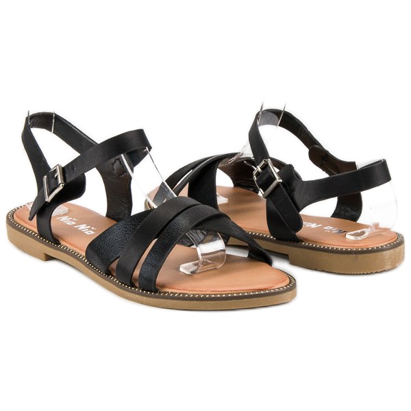 Nio Nio Klassische schwarze Sandalen 2