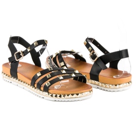 Anesia Paris Rock flache Sandalen schwarz 1
