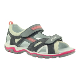 Sandalen mit Klettverschluss Bartek 19176 grau rosa naturfarben 1