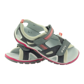 Sandalen mit Klettverschluss Bartek 19176 grau rosa naturfarben 3