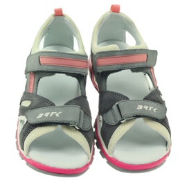 Sandalen mit Klettverschluss Bartek 19176 grau rosa naturfarben 4