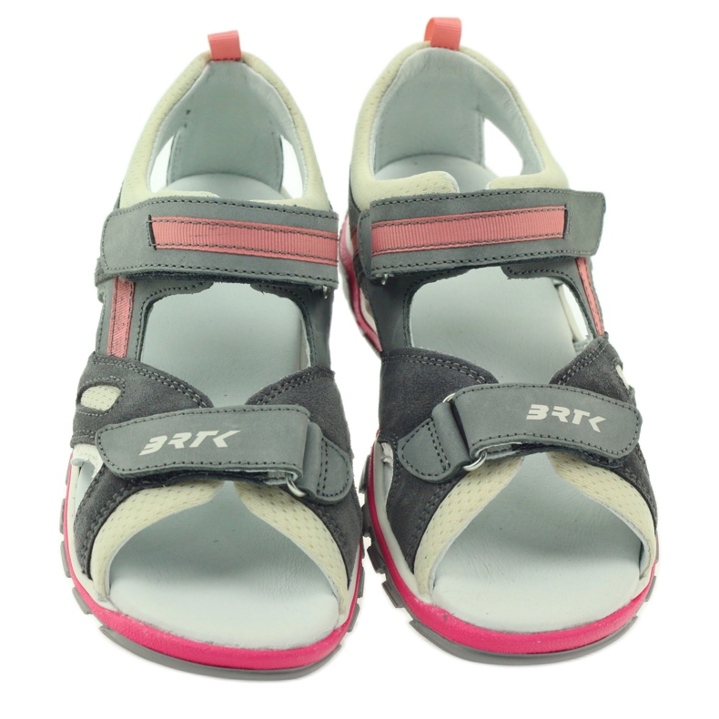 Sandalen mit Klettverschluss Bartek 19176 grau rosa naturfarben 4