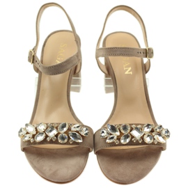 Sandalen auf dem beigefarbenen Pfosten Sagan 53214 4