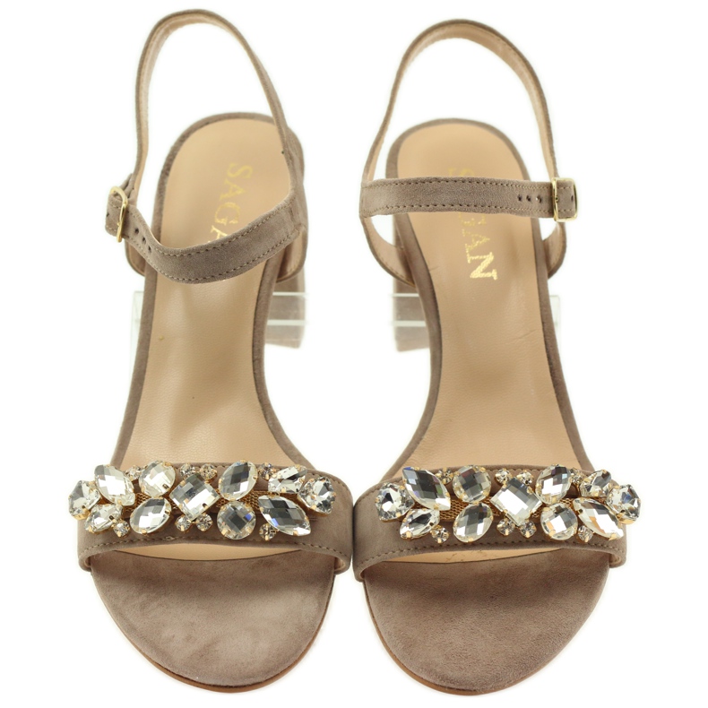 Sandalen auf dem beigefarbenen Pfosten Sagan 53214 4