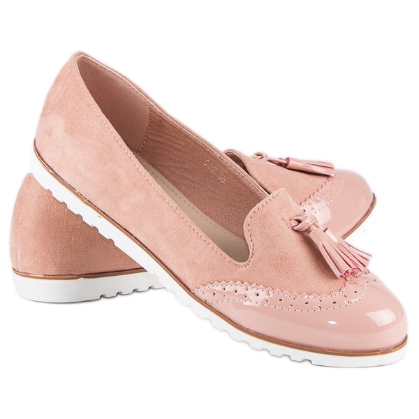 Super Me Rosa Mokassins mit Fransen 2