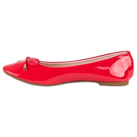 Ideal Shoes Lackierte rote Ballerinas 1