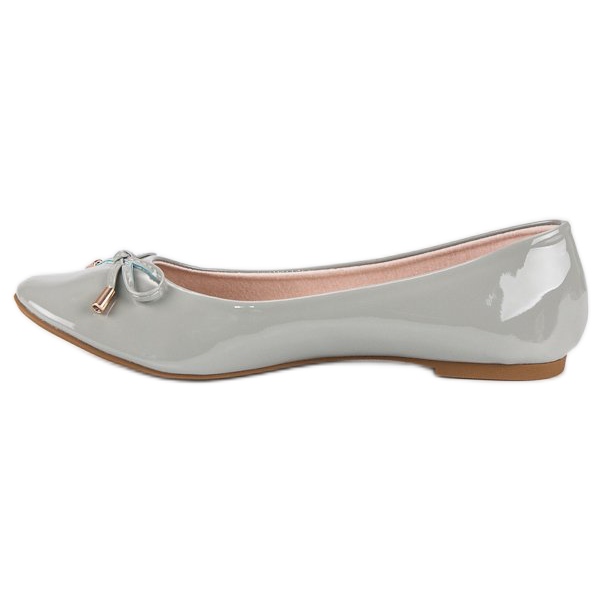 Ideal Shoes Lackierte graue Ballerinas 1