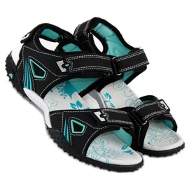 American Club Bequeme amerikanische Damensandalen schwarz 2