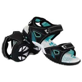 American Club Bequeme amerikanische Damensandalen schwarz 1