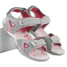 American Club Bequeme amerikanische Damensandalen grau 1