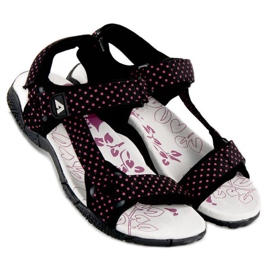 American Club Amerikanische Sandalen aus Stoff mit Klettverschluss schwarz 2