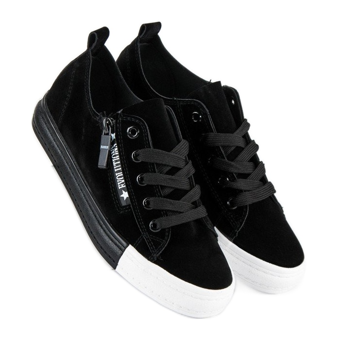 Seastar Schwarze Turnschuhe aus Wildleder 1