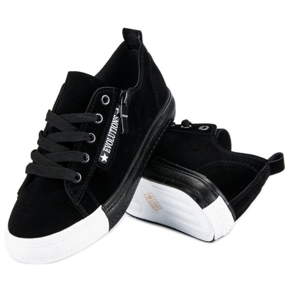 Seastar Schwarze Turnschuhe aus Wildleder 2