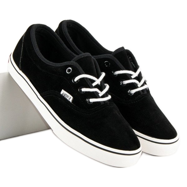 Andy Z Schwarze Wildlederturnschuhe 1