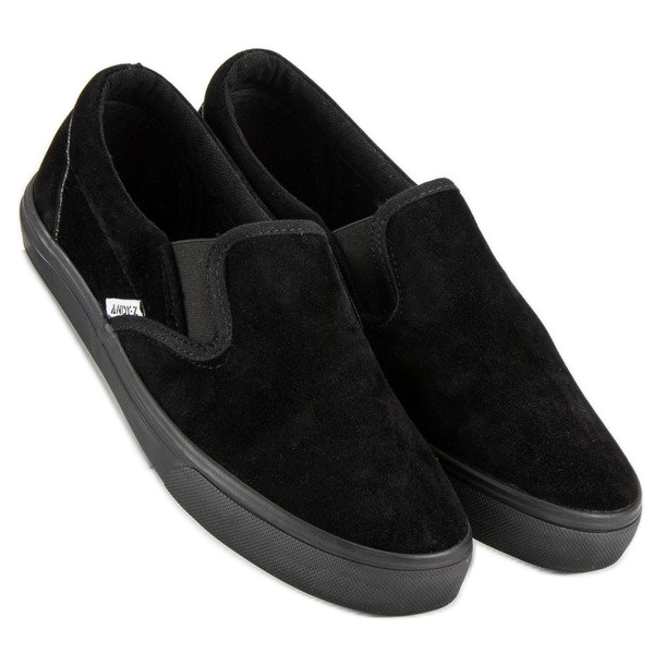 Andy Z Schwarze Wildleder-Slipper 1