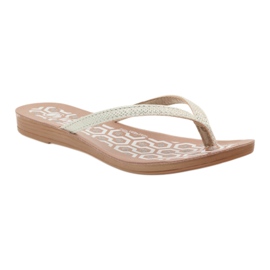 INBLU IR063 silberne Flip-Flops weiß grau 1