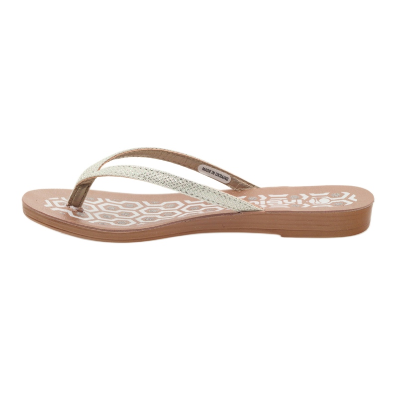 INBLU IR063 silberne Flip-Flops weiß grau 2