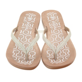 INBLU IR063 silberne Flip-Flops weiß grau 4