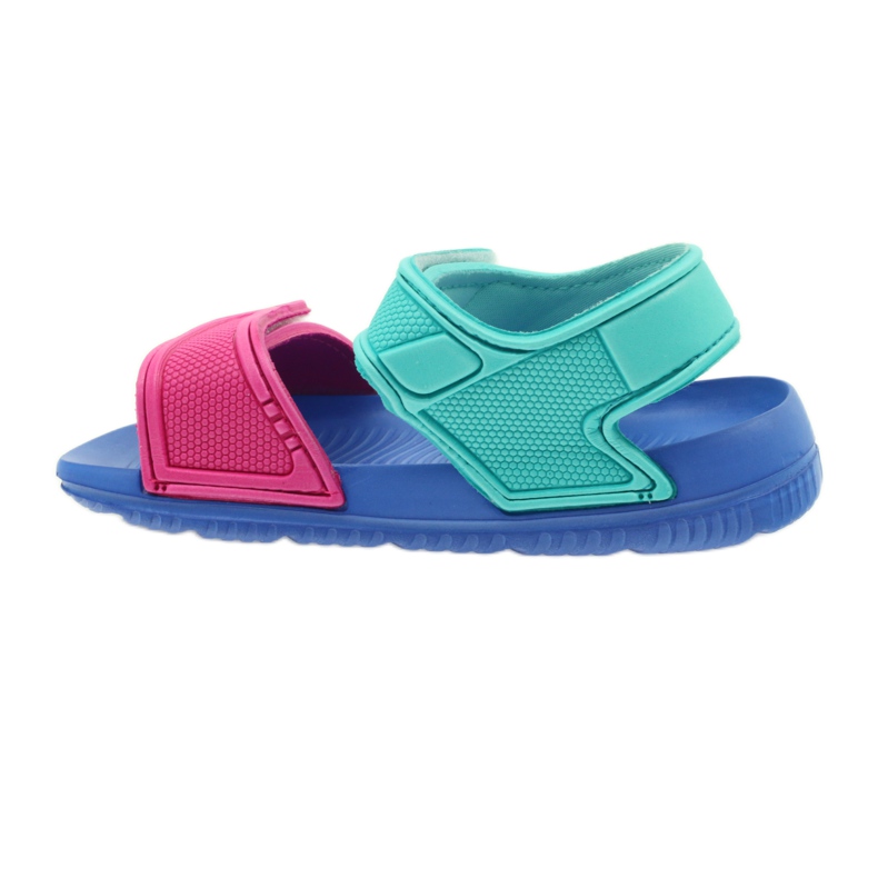 Blaue Kindersandalen von American Club für das Wasser grün rosa 2