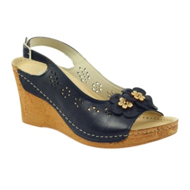 Gregors 648 Keilsandalen marineblau 1
