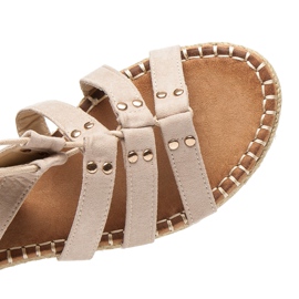 Vices Flache Römerstiefel mit Bindung braun 1