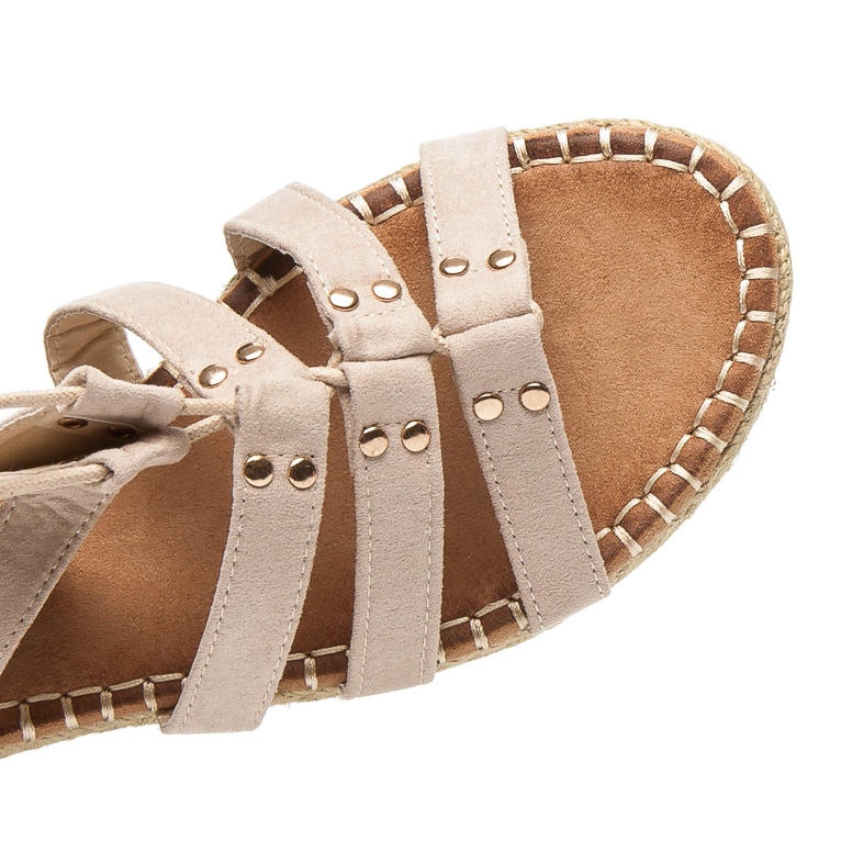 Vices Flache Römerstiefel mit Bindung braun 1