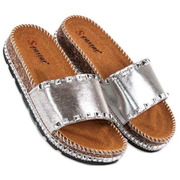 Seastar Stilvolle Damenhausschuhe grau 1