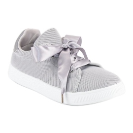 Sneaker zum Schnüren aus Textil grau 1