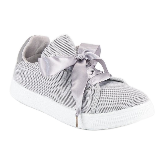 Sneaker zum Schnüren aus Textil grau 1