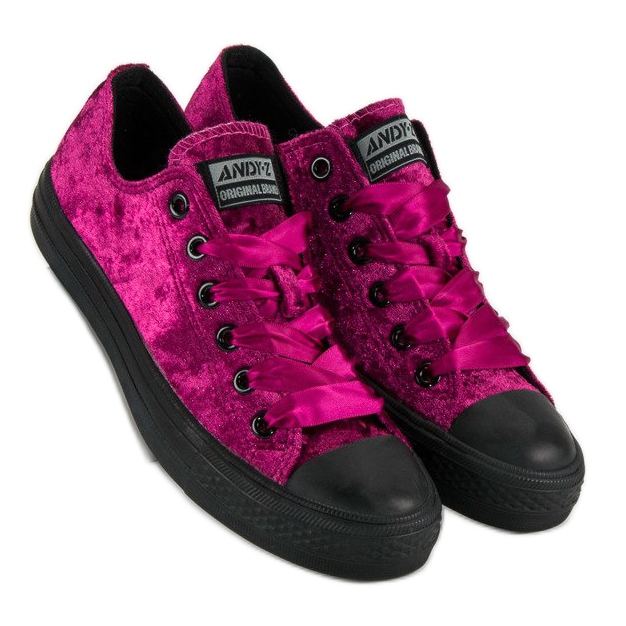 Andy Z Turnschuhe aus Velours in Fuchsia rosa 1