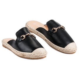 Schwarze Espadrilles-Flip-Flops 1
