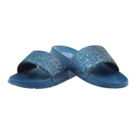 Profilierte Hausschuhe Big Star Glitzer navy blau 3