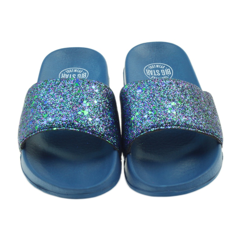 Profilierte Hausschuhe Big Star Glitzer navy blau 4