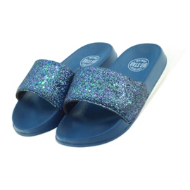 Profilierte Hausschuhe Big Star Glitzer navy blau 5
