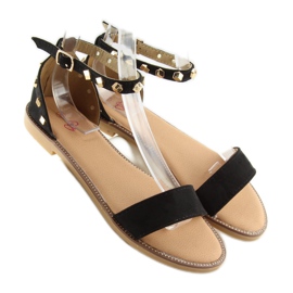 Schwarze Sandalen mit Nieten 117-11 schwarz 2