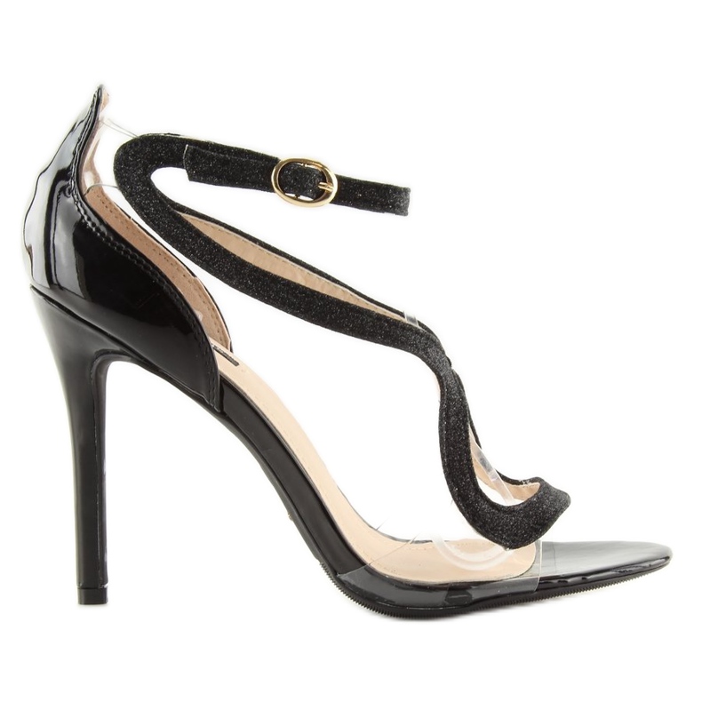 Schwarze Sandalen auf hohem Absatz 1443 schwarz 2