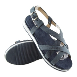 Damensandalen sehr bequem marineblau 1499 Navy navy blau 1