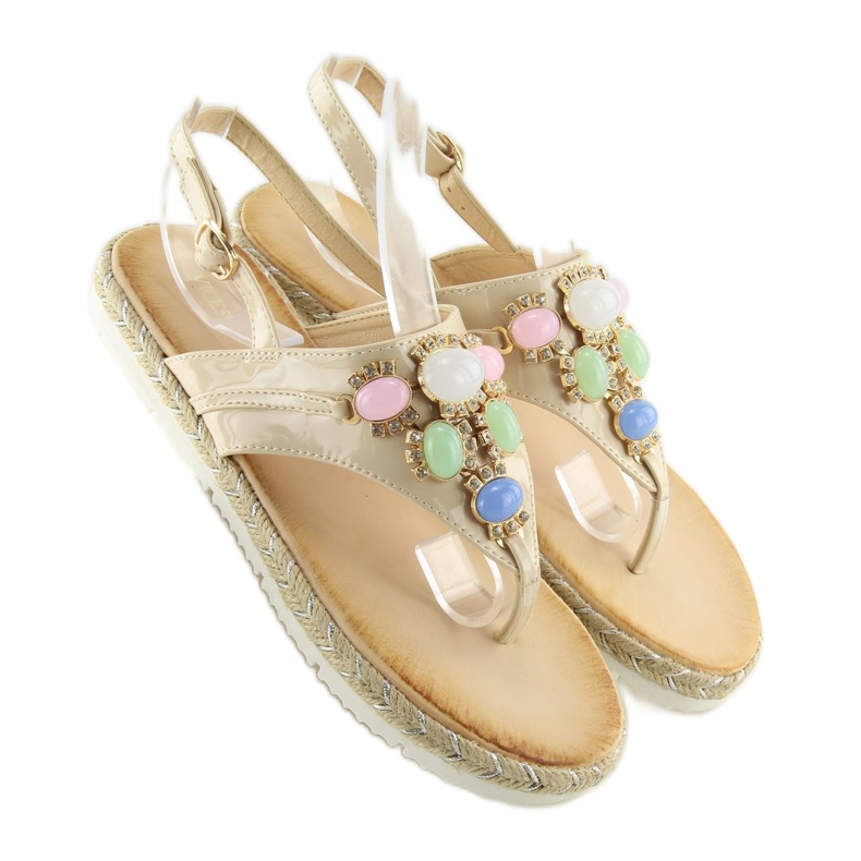 Sandalen mit Steinen beige 3072 beige 2