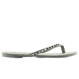 Flip-Flops mit Pyramidennieten in DD26 Grey grau 2