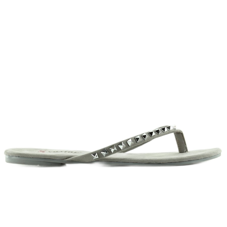 Flip-Flops mit Pyramidennieten in DD26 Grey grau 2