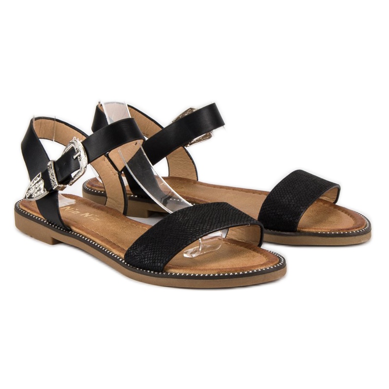 Nio Nio Bequeme flache Sandalen schwarz 1