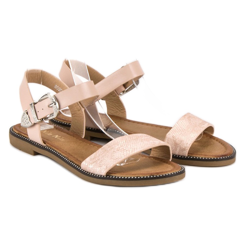 Nio Nio Bequeme flache Sandalen rosa 2