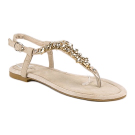 Vices Elegante flache Sandalen Schraubstöcke braun 1